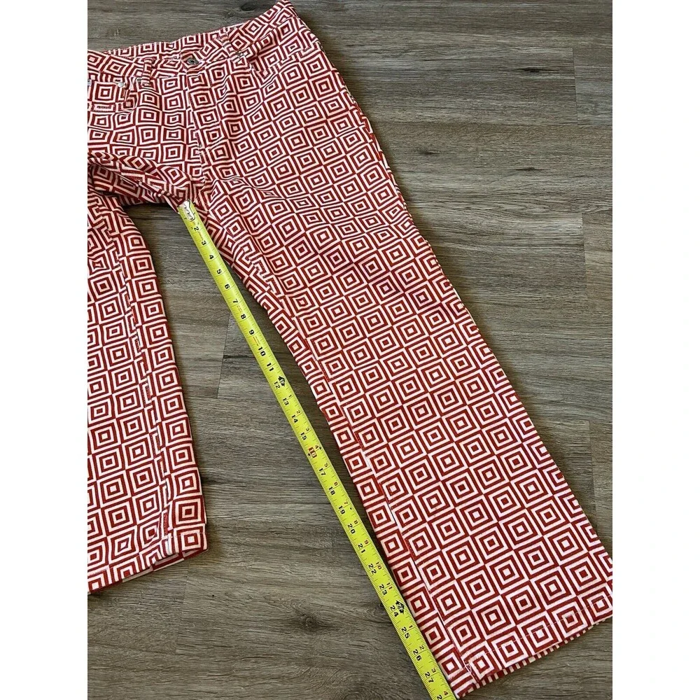 The Ragged Priest Hight Waisted Red & White Printed Jeans Size 30 - Picture 9 of 9